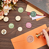 CRASPIRE 4Pcs 4 Styles Animal Theme Golden Tone Brass Wax Seal Stamp Head AJEW-CP0007-49B-02-3