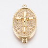Brass Micro Pave Cubic Zirconia Links ZIRC-E148-22G-1