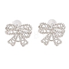 Bowknot Brass Stud Earrings for Women EJEW-P288-02P-2