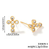 Brass Pave Clear Cubic Zirconia Stud Earrings LS-ZJ0177-2-1