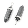 Natural Black Stone Double Terminated Pointed Pendants G-F295-04M-2