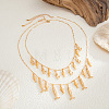 Bohemian Ocean Zinc Alloy & Iron Multiple Fish Pendant Double Layer Necklaces for Women WG627B2-01-4