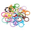  30Pcs 15 Colors Spray Painted Iron Key Rings DIY-TA0005-76-3