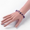 Unique Design Skull Natural Gemstone Beaded Stretch Bracelets BJEW-JB01847-01-5