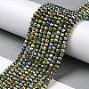 Electroplate Glass Beads Strands GLAA-H021-01B-FP05-3