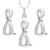 3Pcs Sterling Silver Pendant Cabochon Settings STER-PH0004-25-1