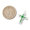 Beaded Cross Charms PALLOY-GD00002-01-2