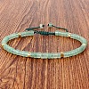 Natural Green Aventurine Heishi Beads Adjustable Braided Bracelets for Men Women BX7041-5-1