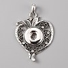 Alloy Rhinestone Hang Snap Base Pendant for Interchangeable Snap Charms Jewelry Making FIND-WH0045-87AS-1