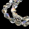 AB Color Plated Electroplate Transparent Glass Beads Strands EGLA-G037-04A-AB02-4