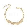 Alloy Full Crystal Rhinestone Butterfly Link Chain Anklets AJEW-AN00813-3