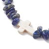 Natural Lapis Lazuli & Synthetic Turquoise Beaded Bracelets for Women BJEW-JB13230-3