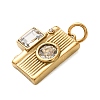 304 Stainless Steel Micro Pave Clear Cubic Zirconia Pendants CU-B001-04G-2