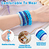 6Pcs 6 Styles 8mm Glass Round Beaded Stretch Bracelet Sets BJEW-TAC0021-5
