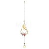 Brass Elf Moon Pendant Decoration HJEW-TA00226-1