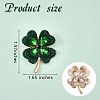 Cubic Zirconia Clover Brooch Pin JBR105A-2