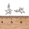 SHEGRACE Brass Micro Pave Clear Cubic Zirconia Charms XGRQ2O889-419P-3