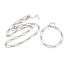 304 Stainless Steel Paperclip Chains Bracelet & Necklace Jewelry Sets SJEW-L199-02P-4