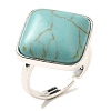 Synthetic Turquoise Adjustable Rings RJEW-H240-01S-23-2