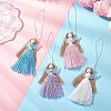 Polyester & Glass Angel Pendant Decorations HJEW-JM04648-1