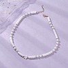 Natural White Shell Star Round Heishi Beaded Necklaces NJEW-JN05805-1