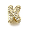 Brass Micro Pave Cubic Zirconia Letter Pendants KK-D295-32G-11-1