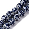 Handmade Blue and White Porcelain Beads Strands PORC-I027-04D-1