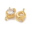 Brass Clear Cubic Zirconia Connector Charms KK-R210-13G-2