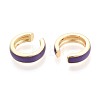 C-Shaped Brass Enamel Cuff Earrings EJEW-T049-07G-3