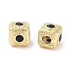 Brass Micro Pave Cubic Zirconia Beads KK-C051-28G-06-2