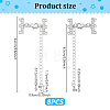 Brass Micro Pave Clear Cubic Zirconia Rectangle Chandelier Component Links FIND-UN00030-3