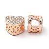 Rack Plating Alloy Rhinestone European Beads PALLOY-P289-35RG-1