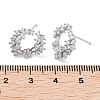 Rhodium Plated 925 Sterling Silver Micro Pave Cubic Zirconia Stud Earrings Findings EJEW-B038-15P-3