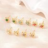 Brass Micro Pave Cubic Zirconia Stud Earrings for Women KK-A305-10G-1