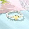 Natural Freshwater Pearl & 304 Stainless Steel Bead Finger Rings RJEW-FS00001-09-4