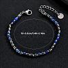 Natural Lapis Lazuli Heishi Beaded Bracelets with 201 Stainless Steel End Chains OQ4301-2-2