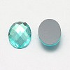 Faceted Glass Oval Cabochons GGLA-F008C-15-2