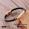 Vintage 304 Stainless Steel Men's Braided PU Leather Bracelets with Metal Clasps TT3196-4-1