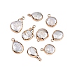 Electroplated Natural Keshi Pearl Teardrop Pendants PEAR-S018-02K-01-1