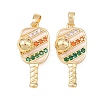 Brass Micro Pave Cubic Zirconia Pendants KK-C248-04G-02-1