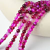 Natural Striped Agate/Banded Agate Bead Strands G-K166-13-6mm-03-2
