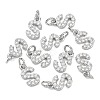 SHEGRACE Brass Micro Pave Clear Cubic Zirconia Pendants XGRQ29910-394P-S-1