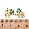 304 Stainless Steel Enamel & Rhinestone Pendants STAS-B130-01G-6-3