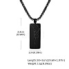 304 Stainless Steel Crack Pattern Rectangle Pendant Box Chain Necklaces for Men WGCB6AB-02-1