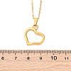 Hollow Heart 304 Stainless Steel Pendant Necklaces NJEW-H059-16G-5