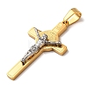 304 Stainless Steel Religion Jesus Cross Pendants STAS-F323-12PG-2