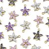 24Pcs 4 Colors Alloy Rhinestone Connector Charms ALRI-FS0001-13-3