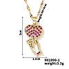 Brass Micro Inlaid Cubic Zirconia Heart with Hand Pendant Elegant Fashion Necklaces for Women DA5797-1-1