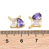 Brass Pave Cubic Zirconia Charms CU-CBA6A75-03G-01-3