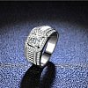 Rhodium Plated 925 Sterling Silver Micro Pave Cubic Zirconia Finger Rings WGBE16F-22-1